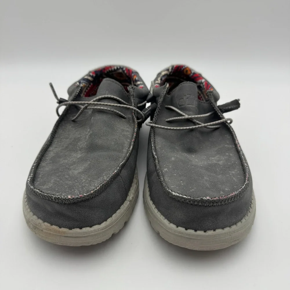 Hey Dude Wally Recycled Leather Quarry Mens 10 Grey Slip On Loafers 150202995